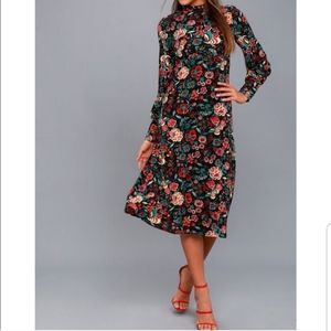 Lulus retro long sleeve midi dress